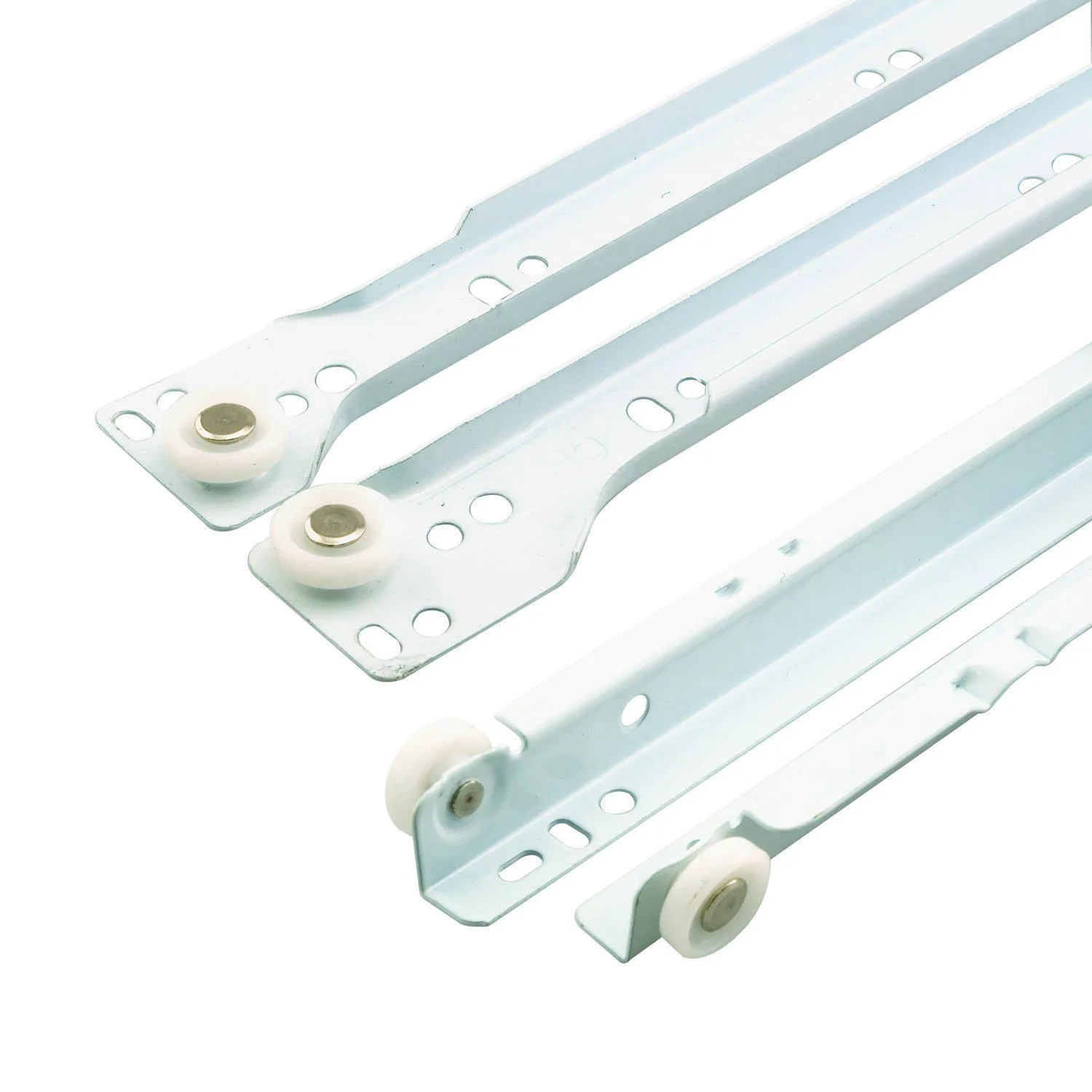 Prime-Line 15.75-in Full Extension Side Mount 75-lb Load Capacity White Drawer Slide 1-Pair (1-Piece)