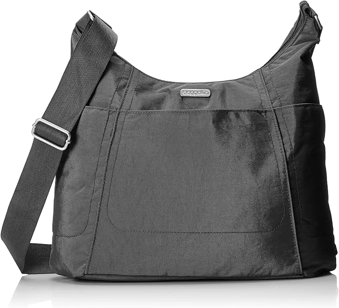 BAGGALLINI LARGE HOBO TOTE CROSBODY CHARCOAL BAG WITH PHONE WRISTLET HBO574CLFS