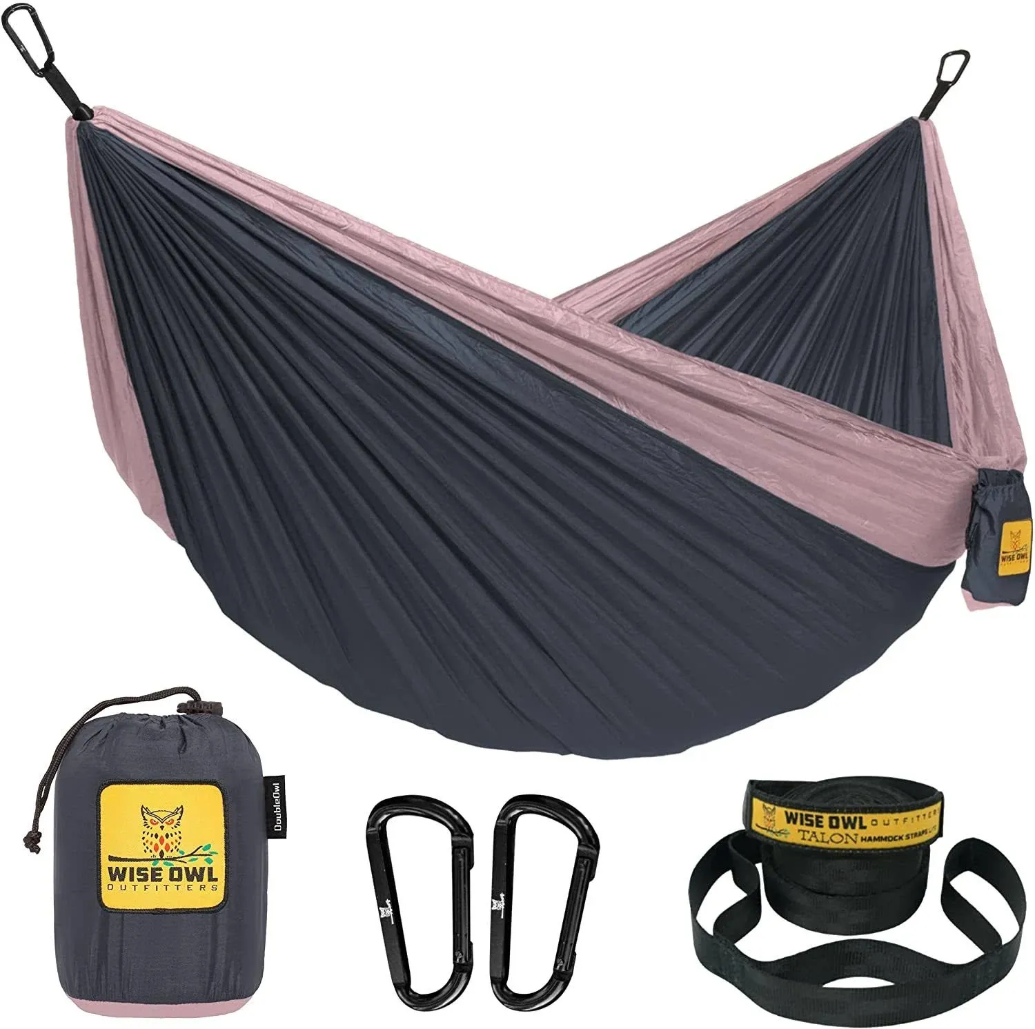 Wise Owl Outfitters Hammock for Camping Single & Double Hammocks Gear for The Outdoors Backpacking Survival or Travel - Portable Lightweight Parachute