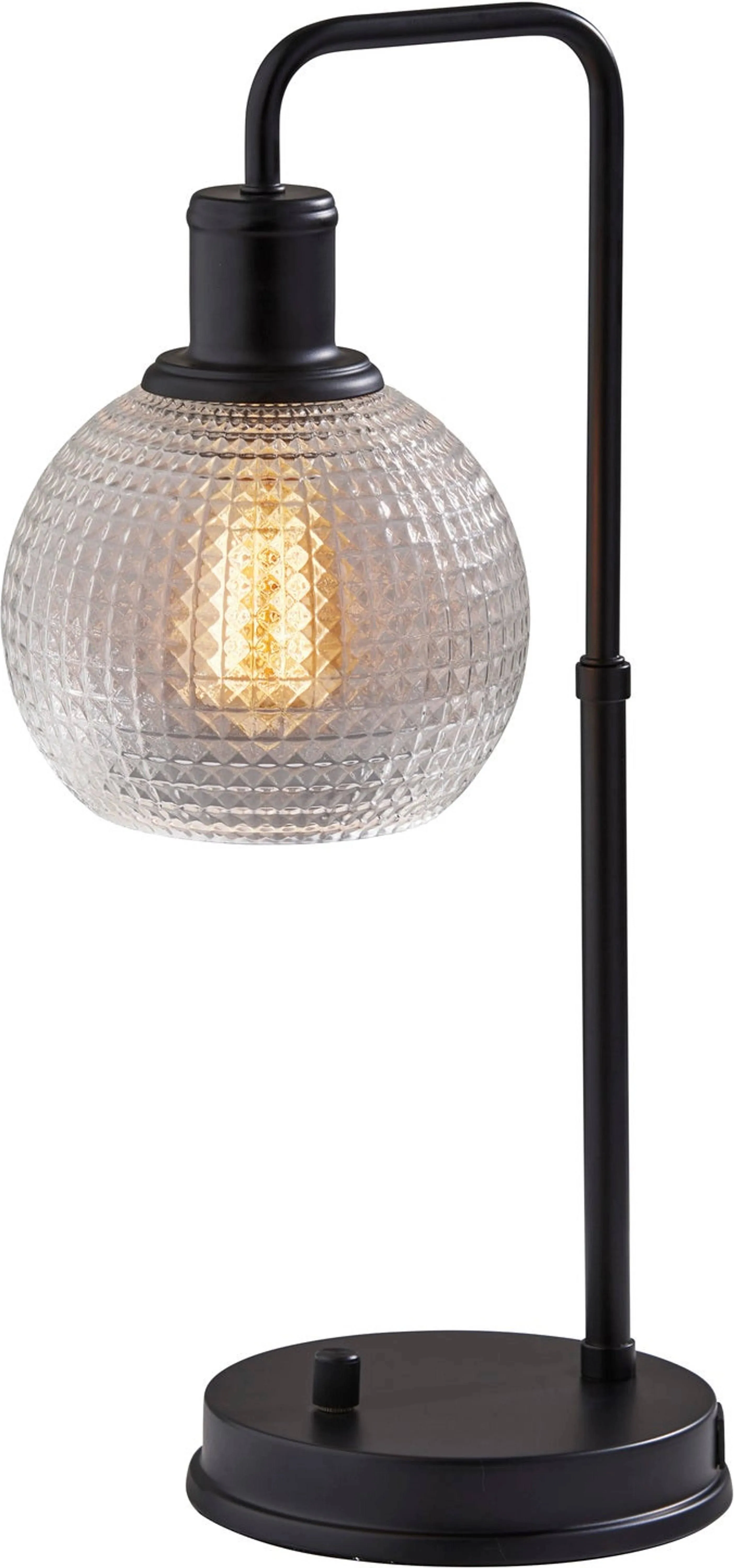 Adesso Barnett Globe Table Lamp - Black