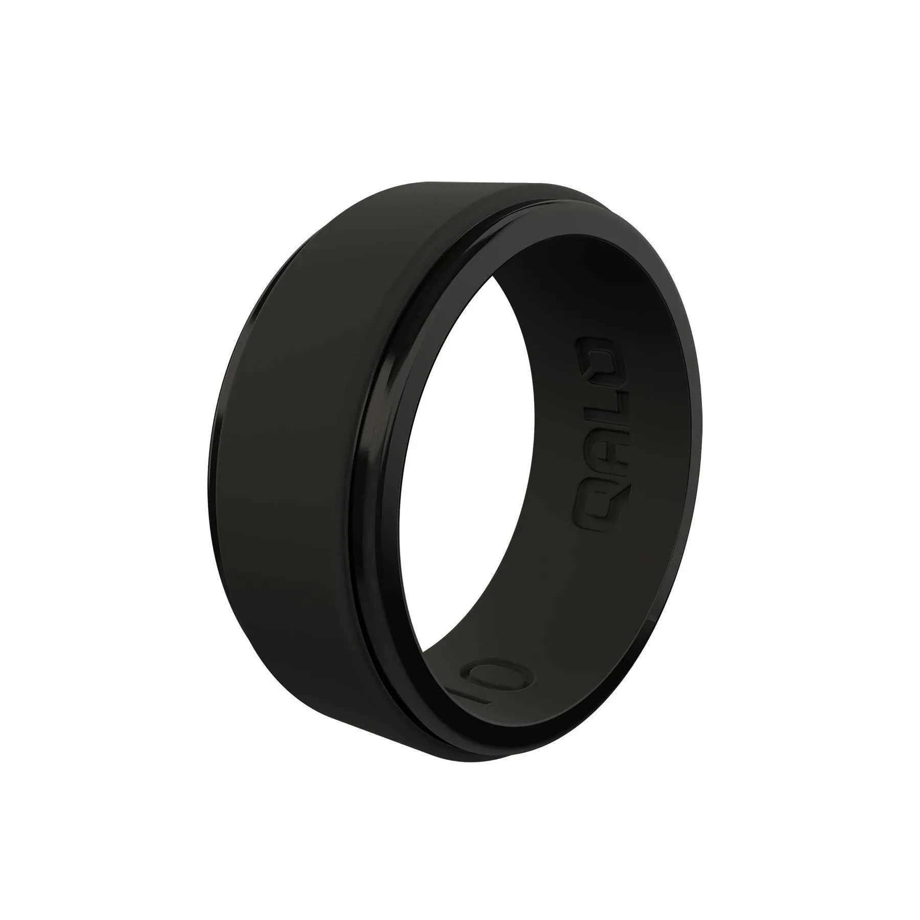 Men's QALO Polished Step Edge Silicone Ring