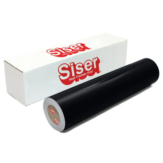 Siser EasyWeed HTV 11.8" x 6ft Roll - Iron on Heat Transfer Vinyl (Black)