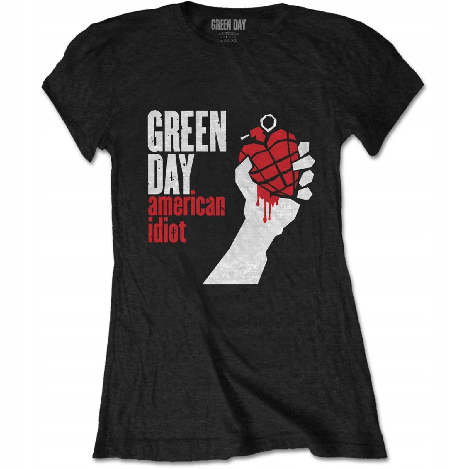 Green Day American Idiot Black Womens Fitted T-Shirt NEW OFFICIAL