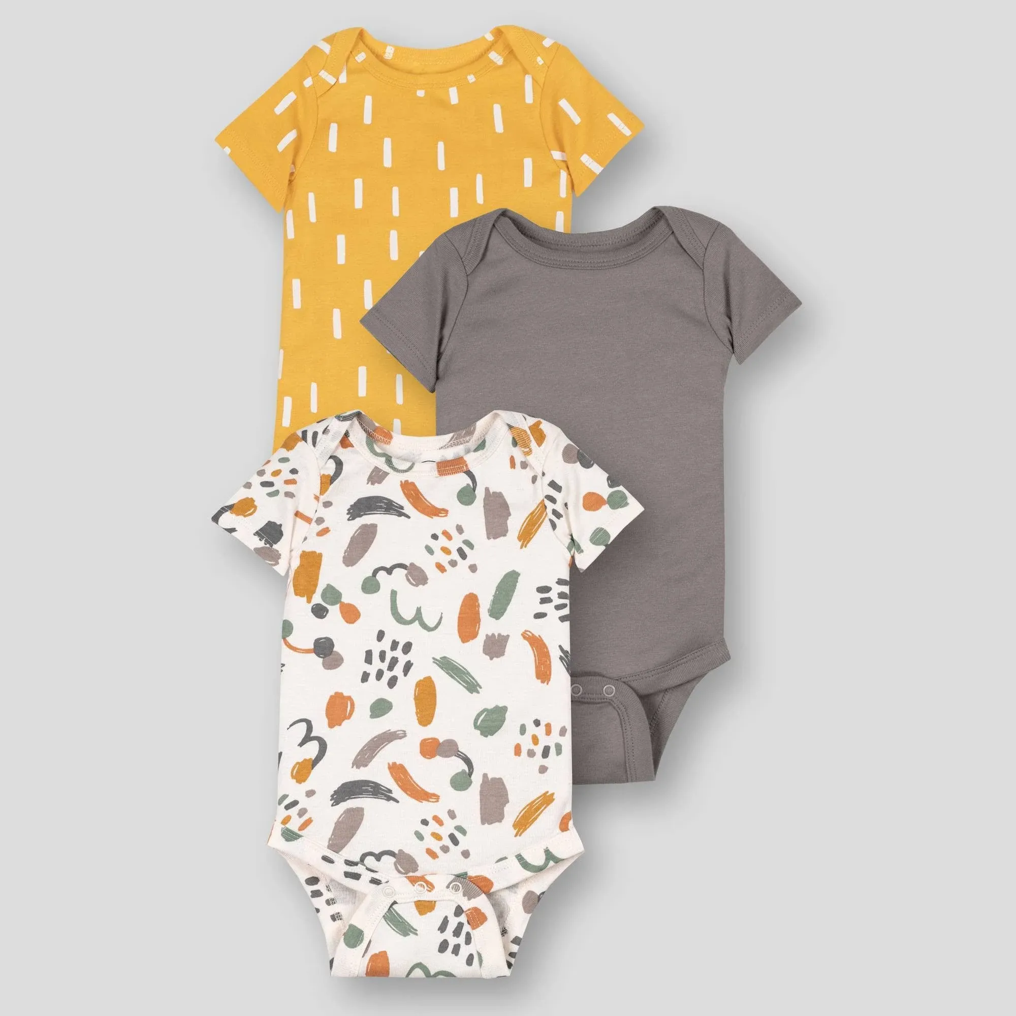 Lamaze Organic Baby Unisex Baby Short Sleeve Artistic Bodysuits, Sleep Wear