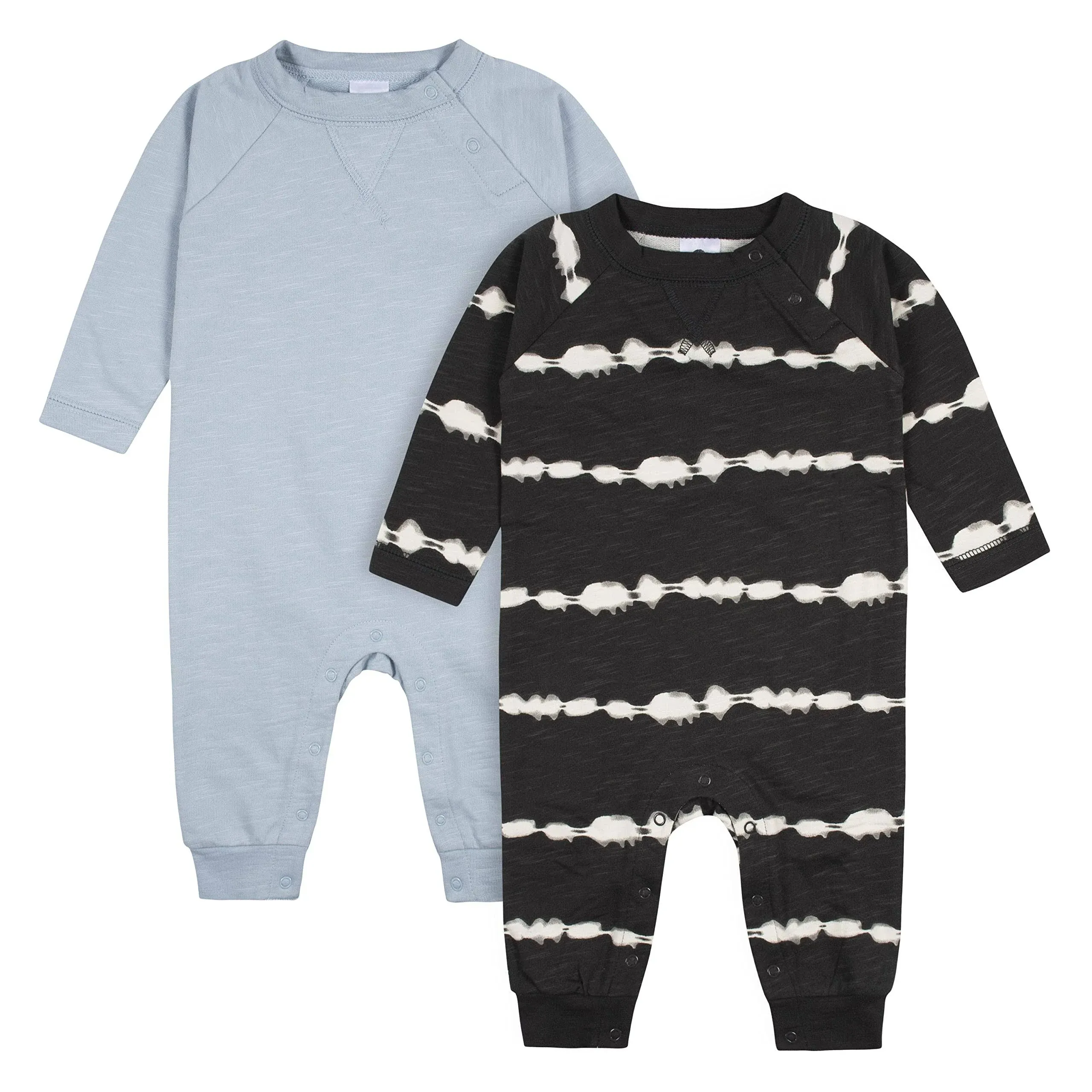 Gerber Baby Boys' Raglan Sleeve Romper, 2-pack