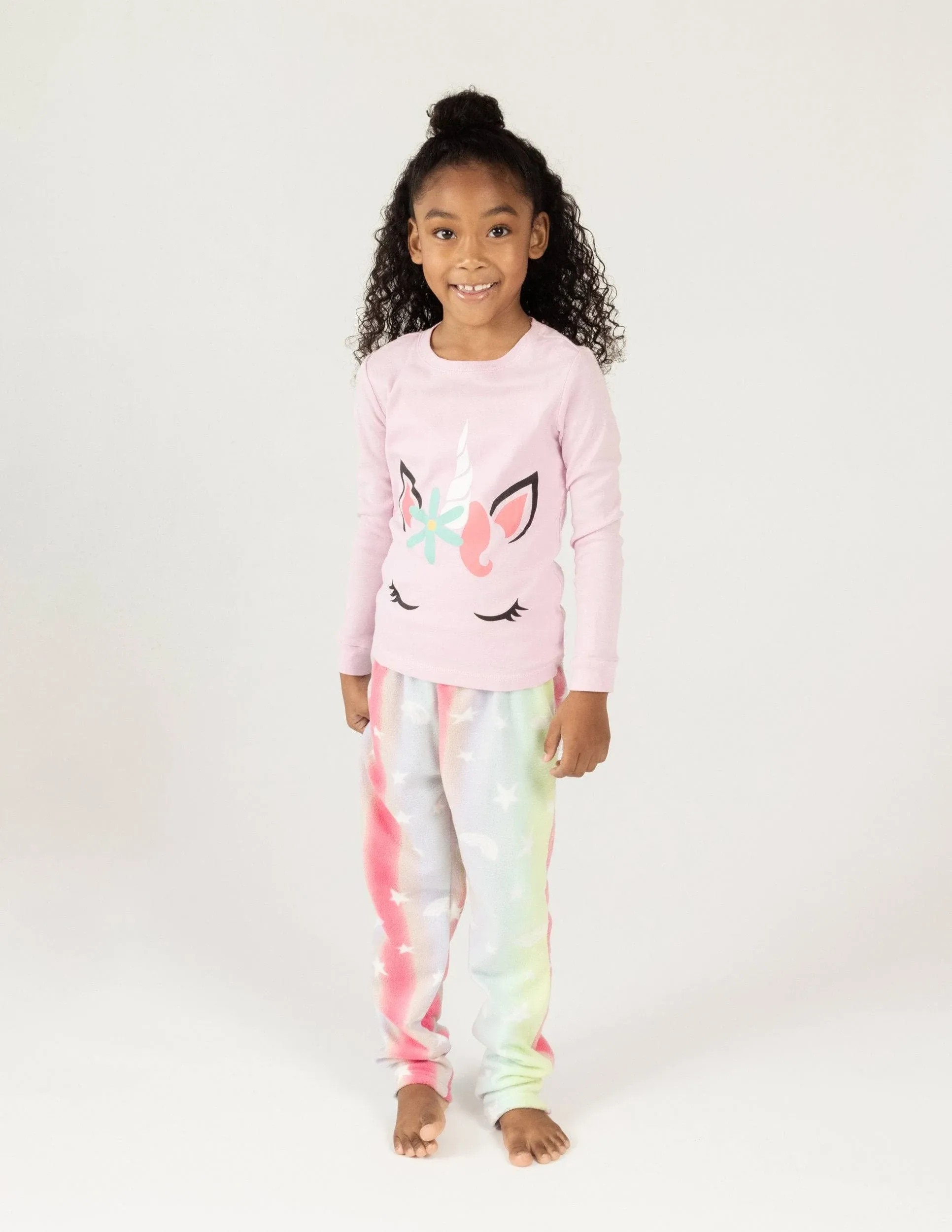 Leveret Kids Cotton Top and Fleece Pants Pajamas