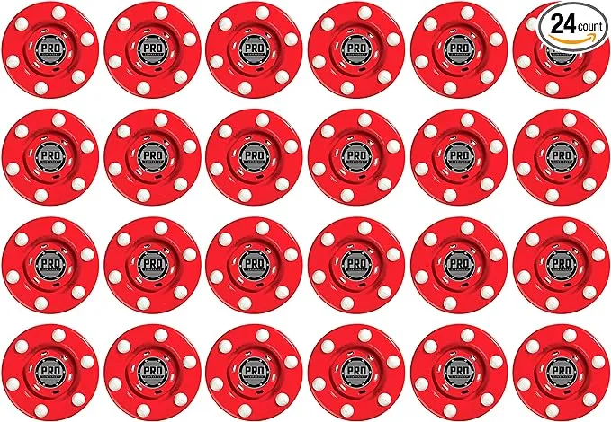 Franklin Sports NHL Pro Commander Street Hockey Puck - 24 Pack Red