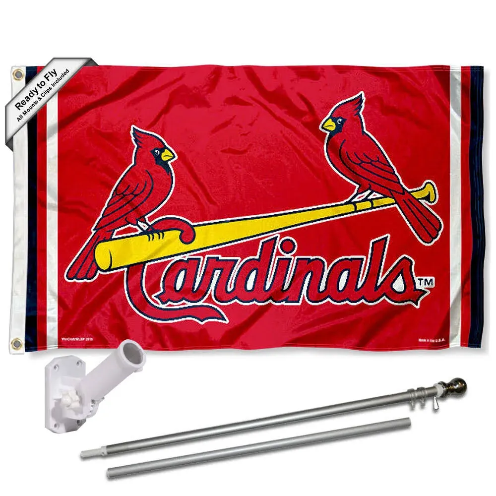 St. Louis Cardinals Birds Flag Pole and Bracket Kit