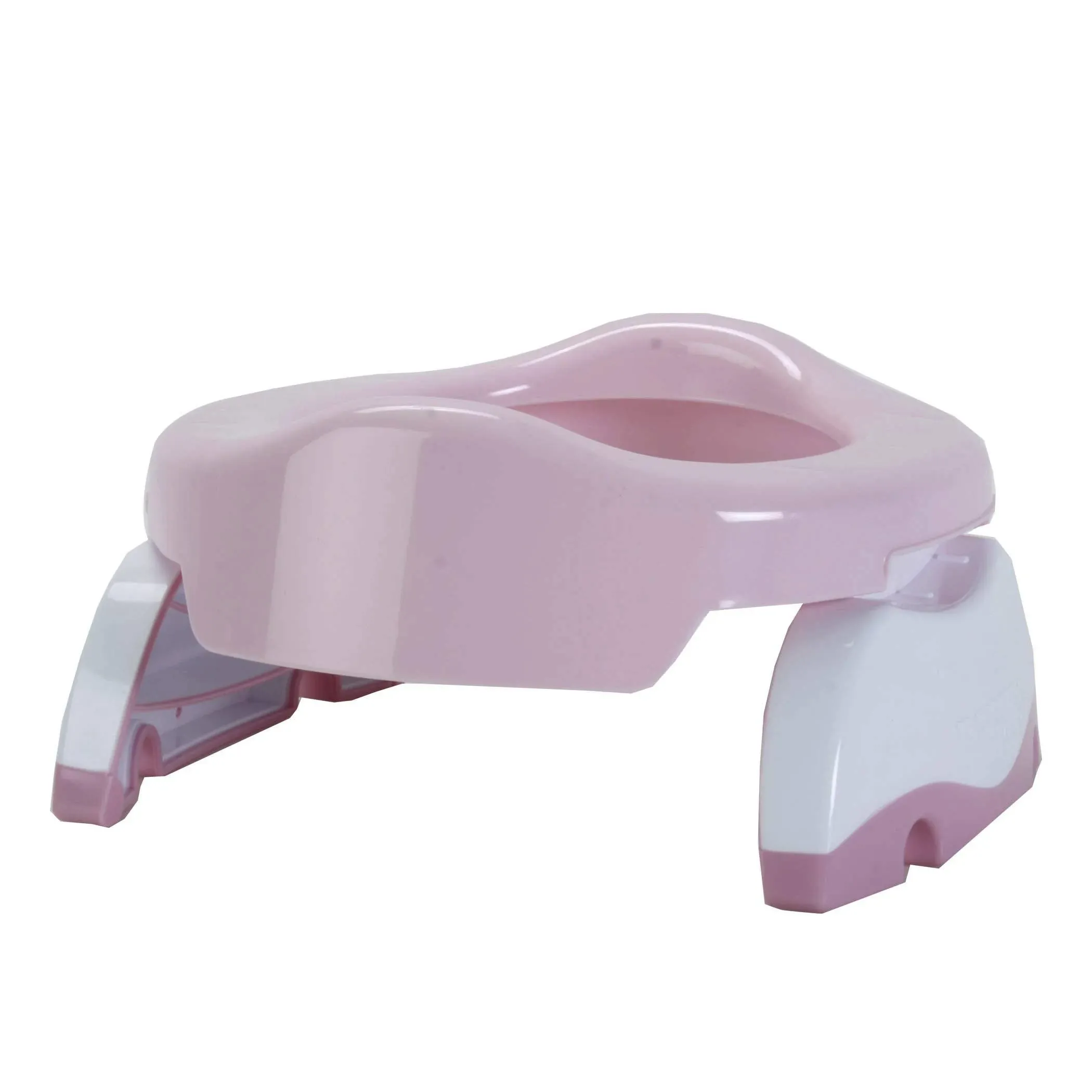 Kalencom Potette Plus 2-in-1 Travel Potty and Trainer Seat - Dual-Purpose Potty Training Toilet Seat - Portable Potty for Toddler Travel - With Durable, Lock-In Legs and Splash Guard - Pastel Pink