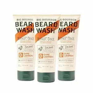 Duke Cannon Supply Co. Big Bourbon Beard Wash, (Pack of 3), 6 Fl Oz, Oak Barrel Scent - Made with Plant-Based Ingredients to Strengthen, Rejuvenate, Soften and Condition