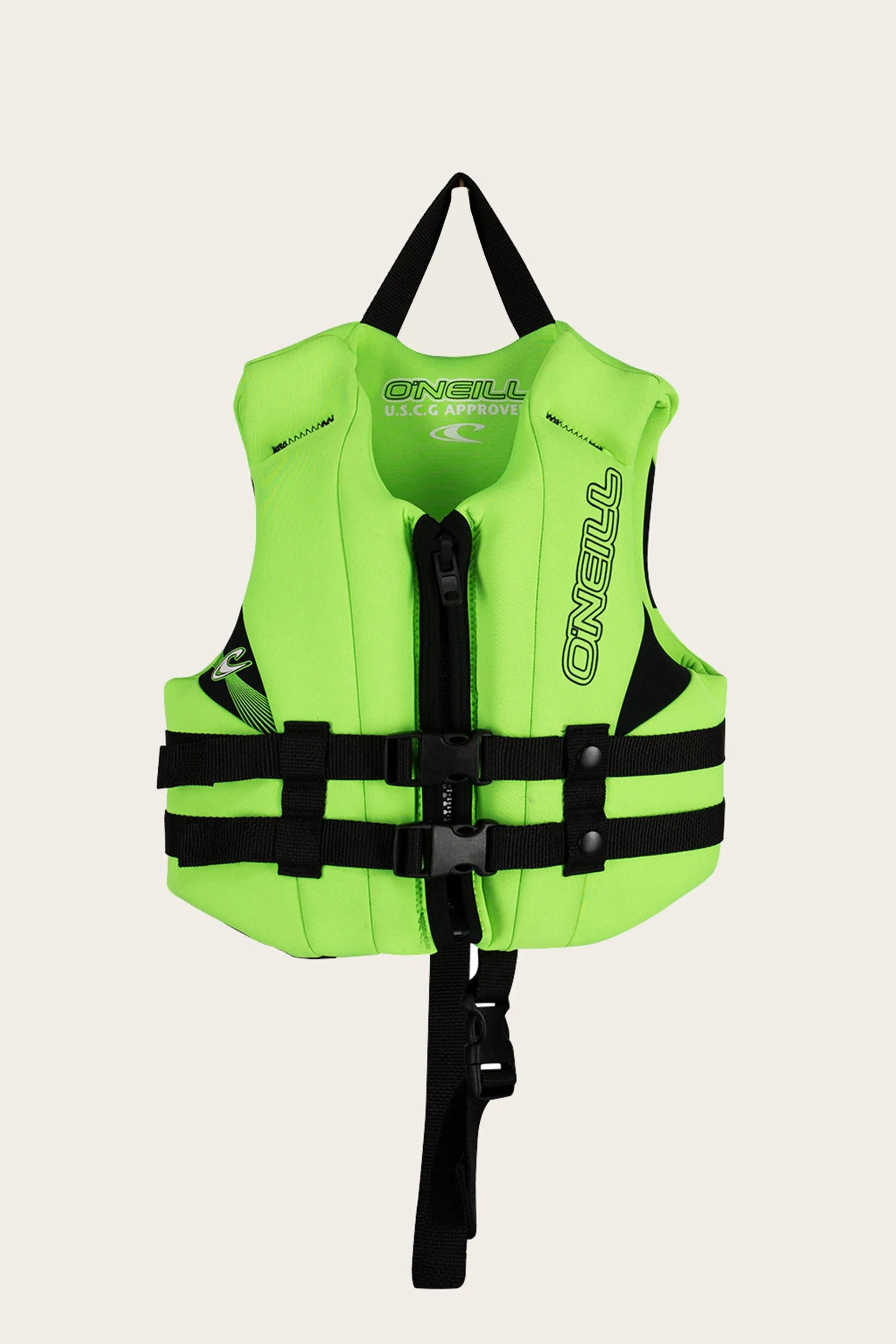 O'Neill Child Reactor FZ USCG Life Vest in Dayglo/Black