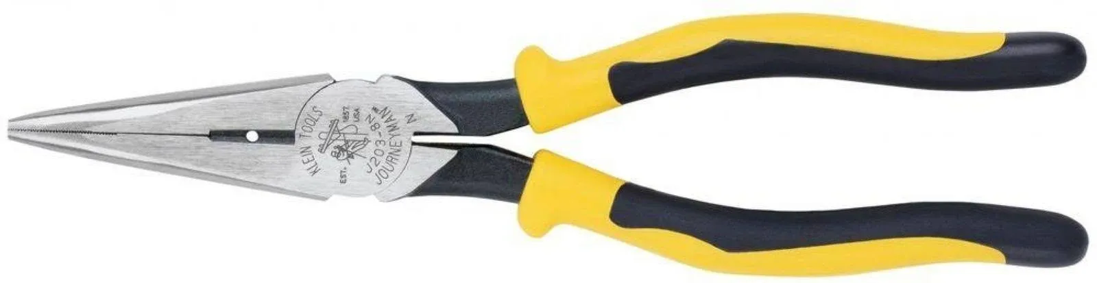 Klein Tools 8 in. Journeyman Heavy Duty Long Nose Side Cutting Pliers with Hole