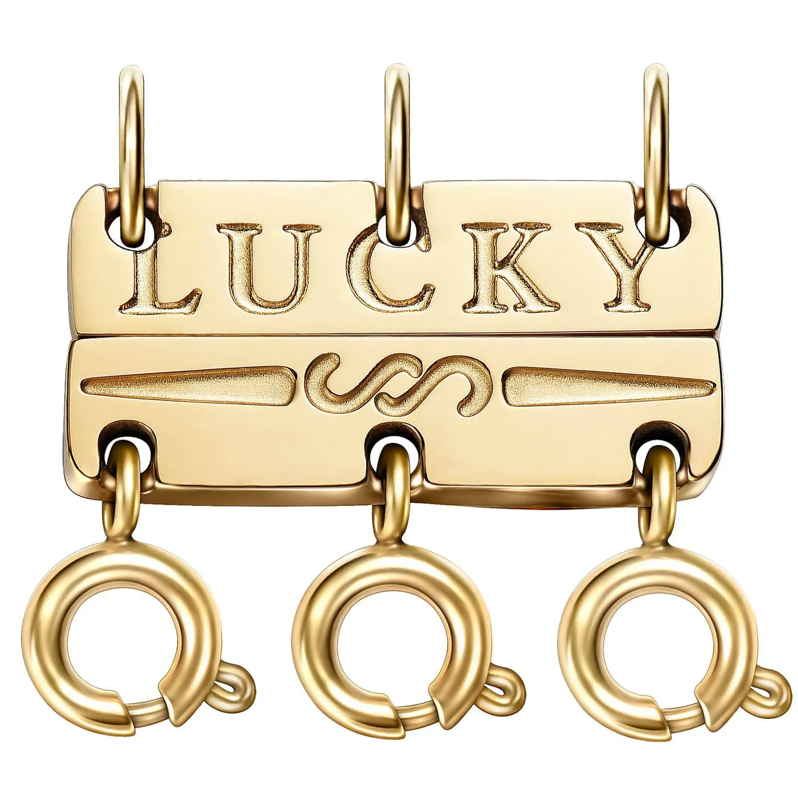 Lucky Necklace Layering Clasps 18K Gold and Silver Separator for Stackable Necklaces Chains,Multiple Necklace Clasps and Closures for Layered Look Magnetic