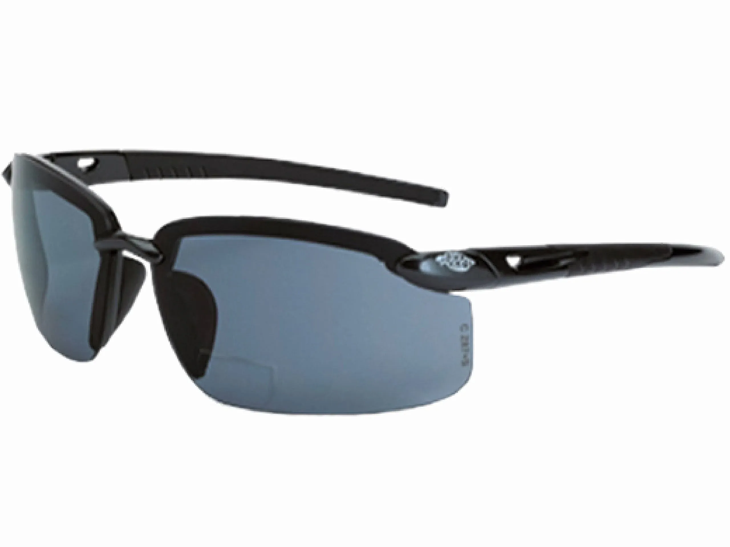 Crossfire ES5 Crystal Black Frame - Smoke Polarized Lens Bifocal Safety Glasses 1.5