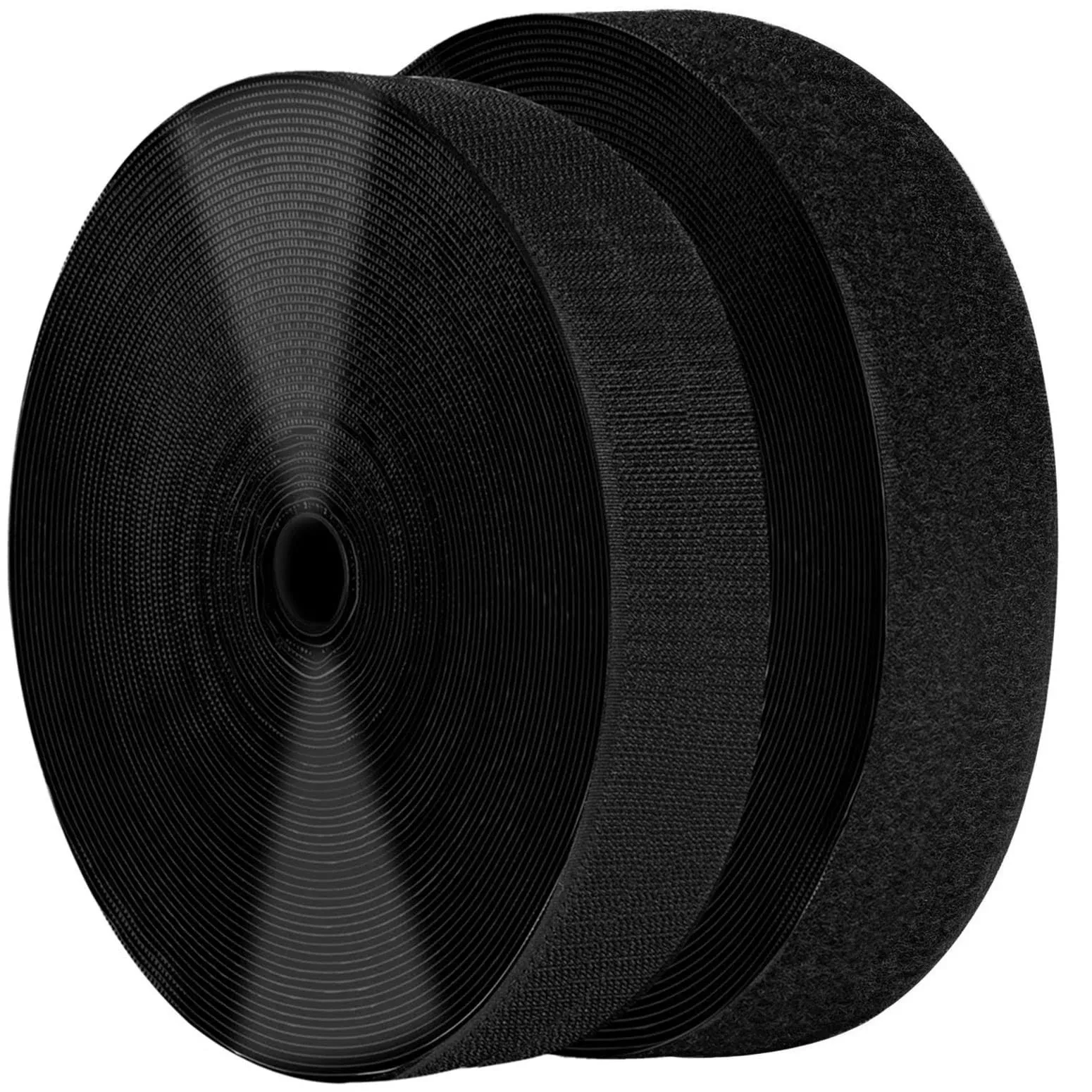 Nurkul 2 inch x 30 Feet Black Self Adhesive Hook and Loop Tape Sticky Back Fastening Roll, Nylon Self-Adhesive Heavy Duty Strips Fasten