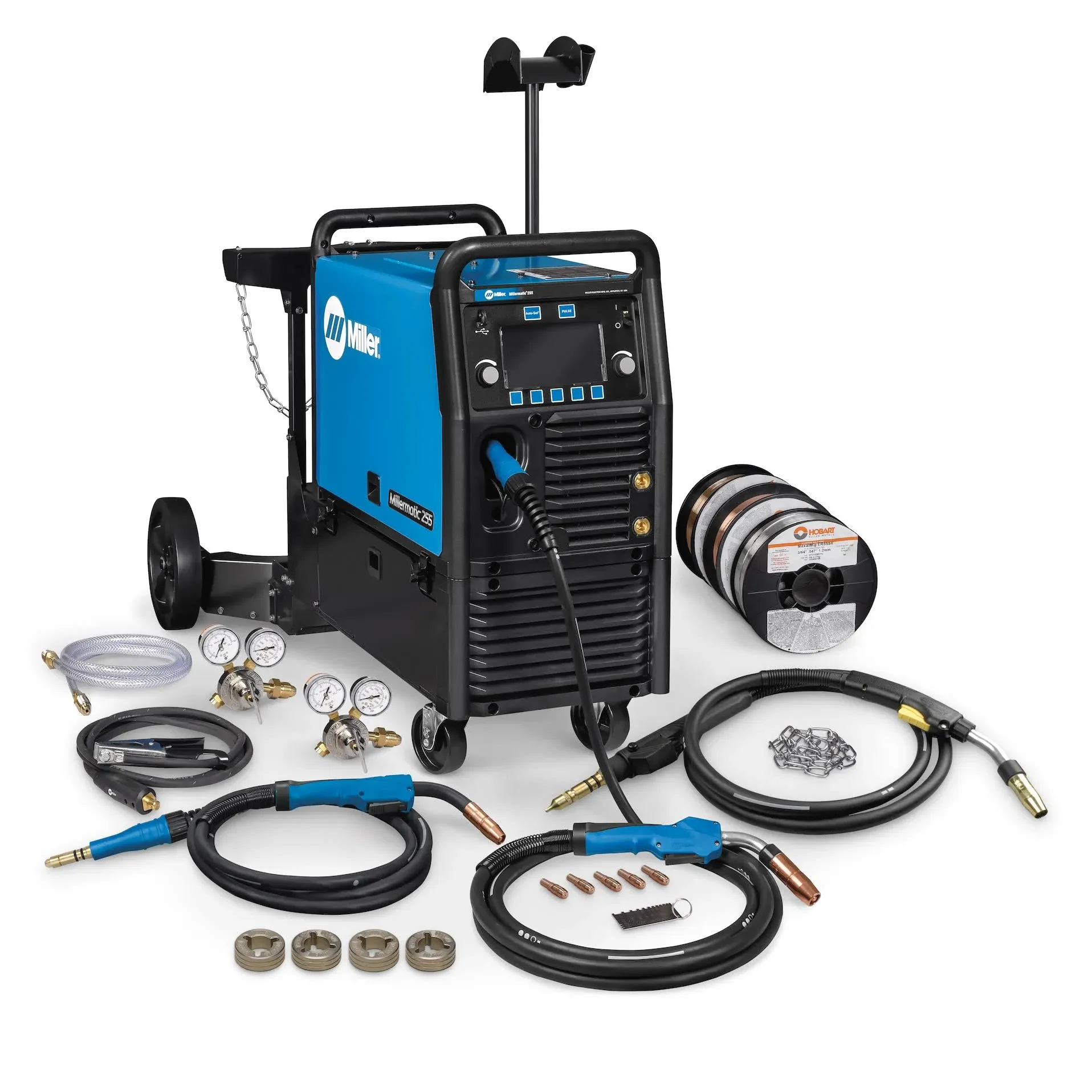 Miller Millermatic 255 MIG/Pulse MIG Welder w/ Dual Cylinder EZ-Latch Running ...