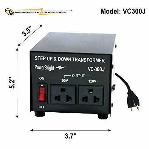 VC300J PowerBright 300 Watts Japanese Voltage Transformers / Converter