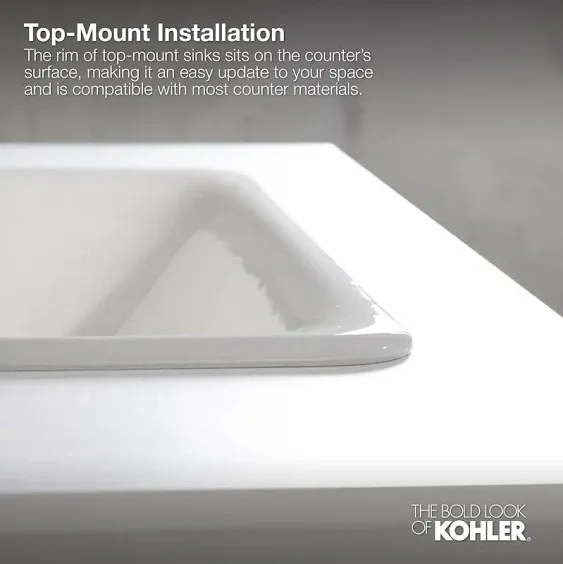 Kohler Bryant Round Drop-in Bathroom Sink Faucet Holes