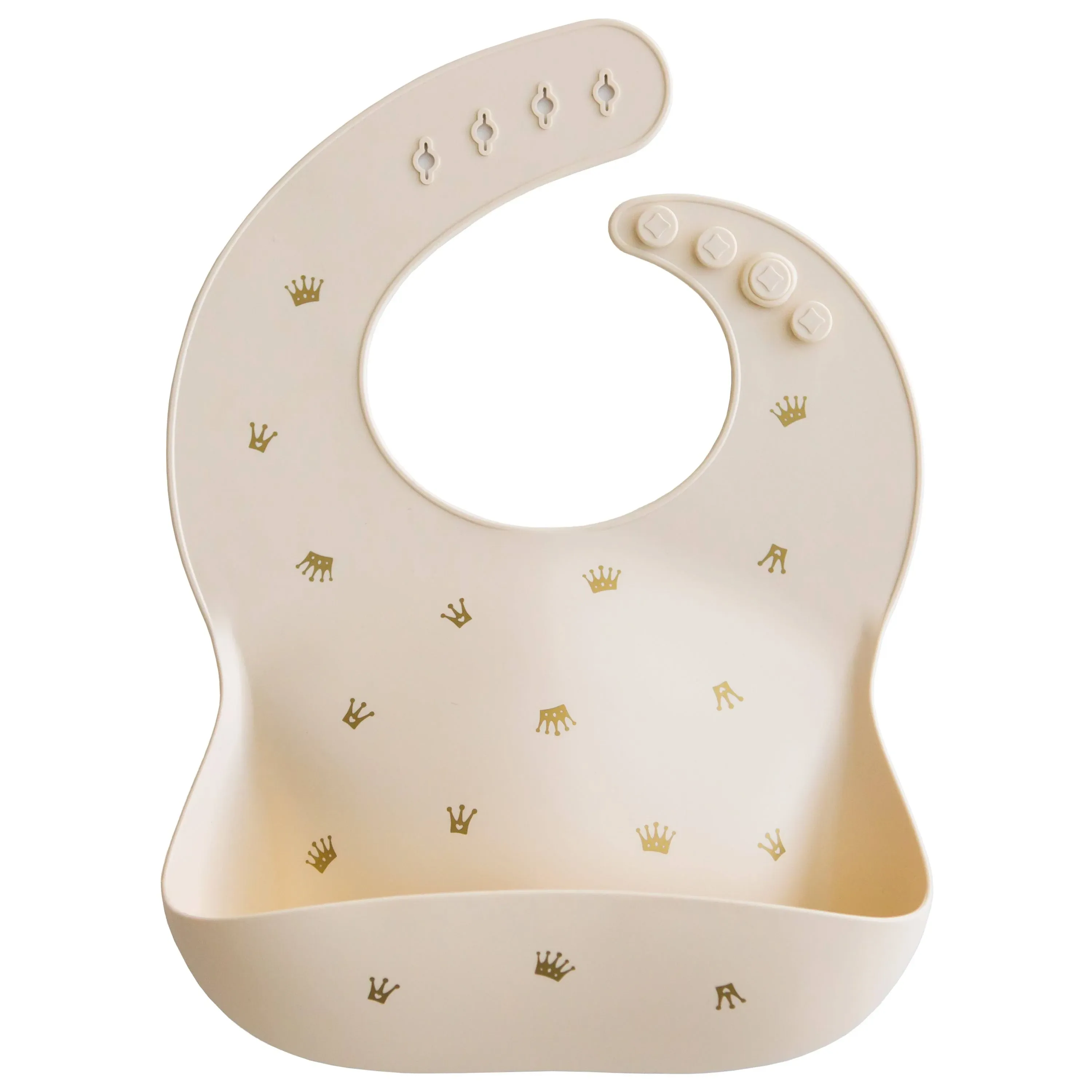 Mushie Silicone Baby Bib (Crowns)