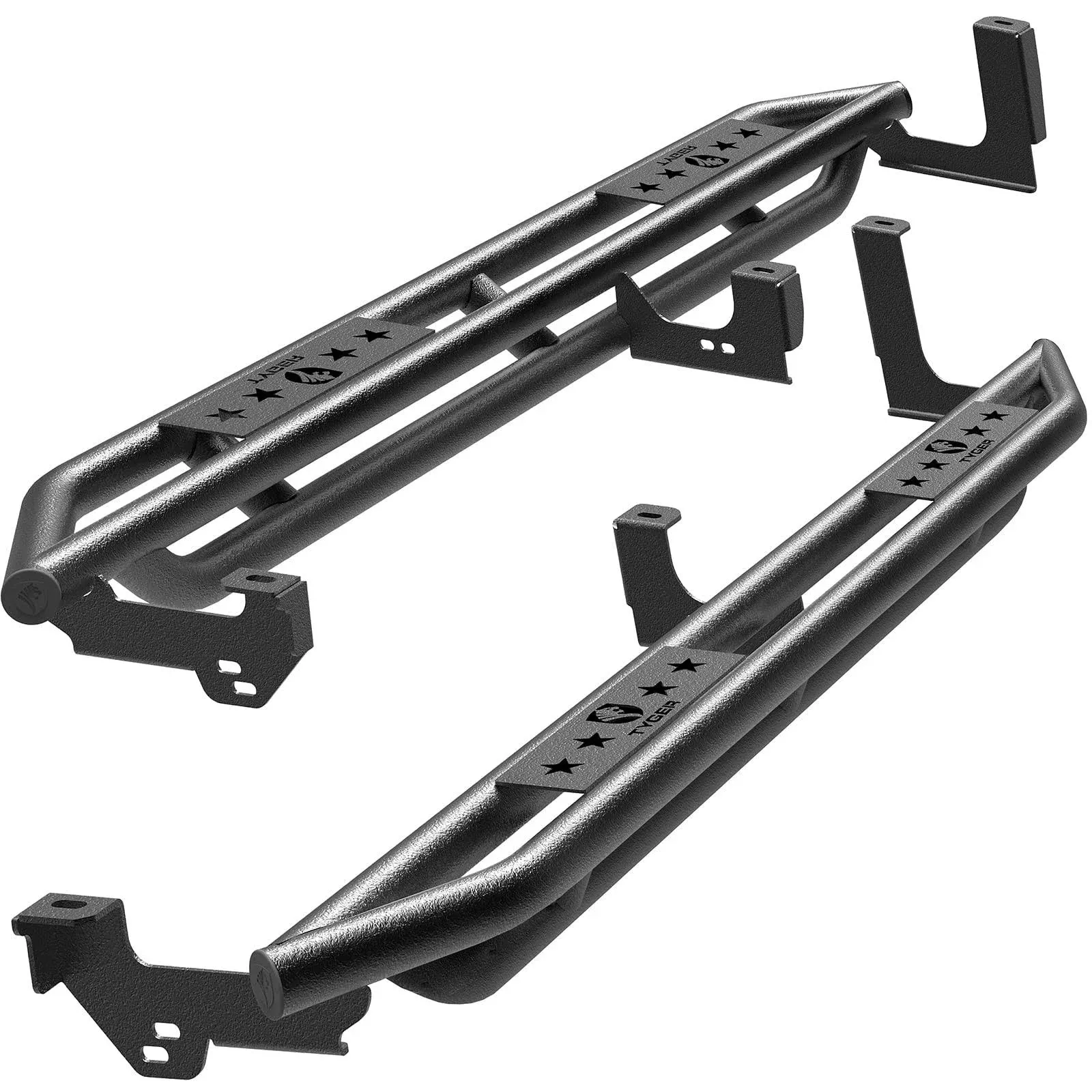 Tyger Auto Star Armor Compatible with 1999-2006 Chevy Silverado / GMC Sierra 1500 ;2001-2006 2500 / 3500HD; 2007 Classic | Double Cab | TG-AM2C20218 | Side Step Rails Nerf Bars Running Boards