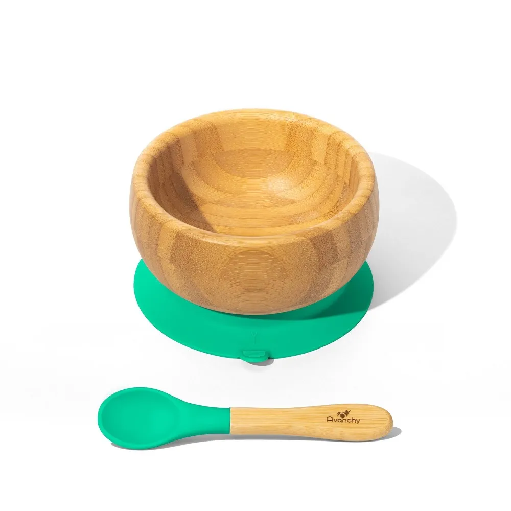 Avanchy Bamboo Baby Suction Bowl + Spoon