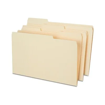 Staples Heavyweight File Folder, 1/3 Cut Tab, Letter Size, Manila, 50/Box (744100)