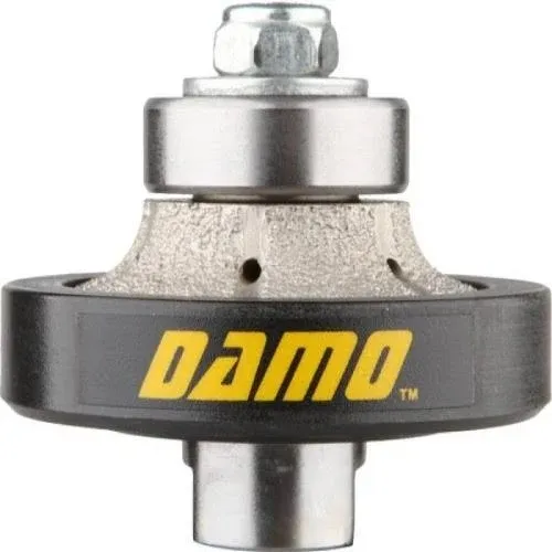 DAMO 3/8 inch Demi Bullnose Half Bullnose Roundover Medium Diamond Hand Profiler Router Bit Profile Wheel with 5/8-11 Thread for Granite Concrete Marble Countertop Edge