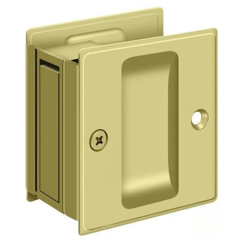 Pocket Lock, 2-1/2&quot; x 2-3/4&quot; Passage - PVD Polished Brass