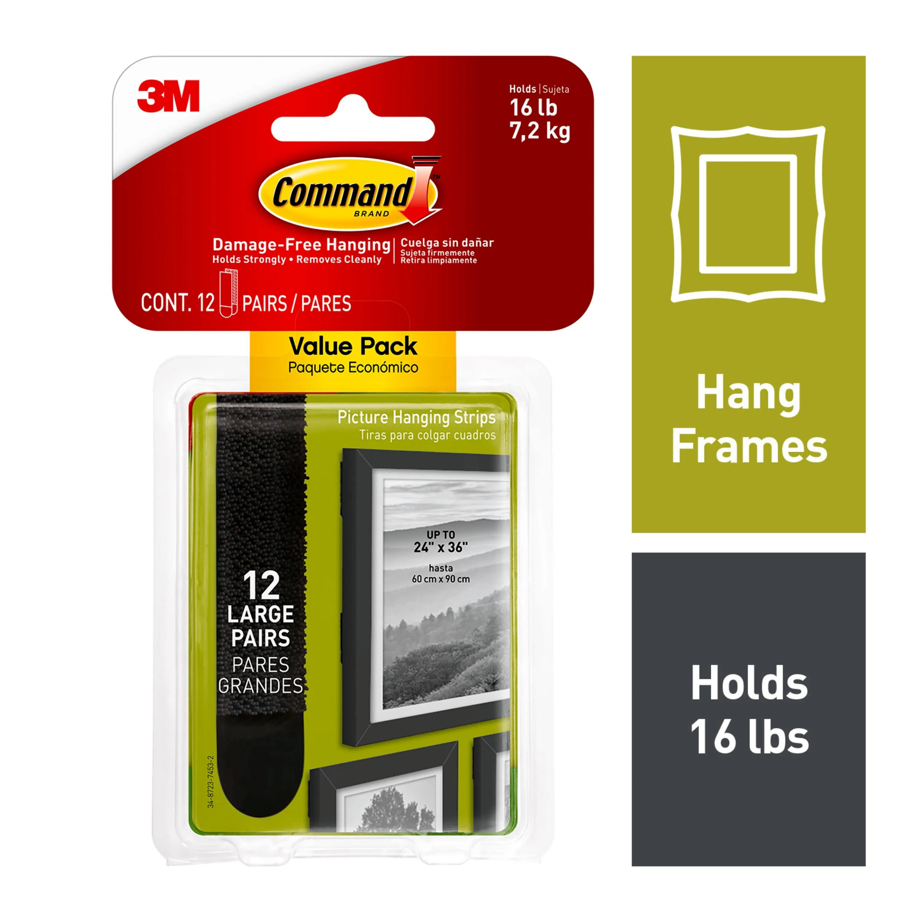 Command Picture & Frame Large Hanging Strips - 24 Pairs