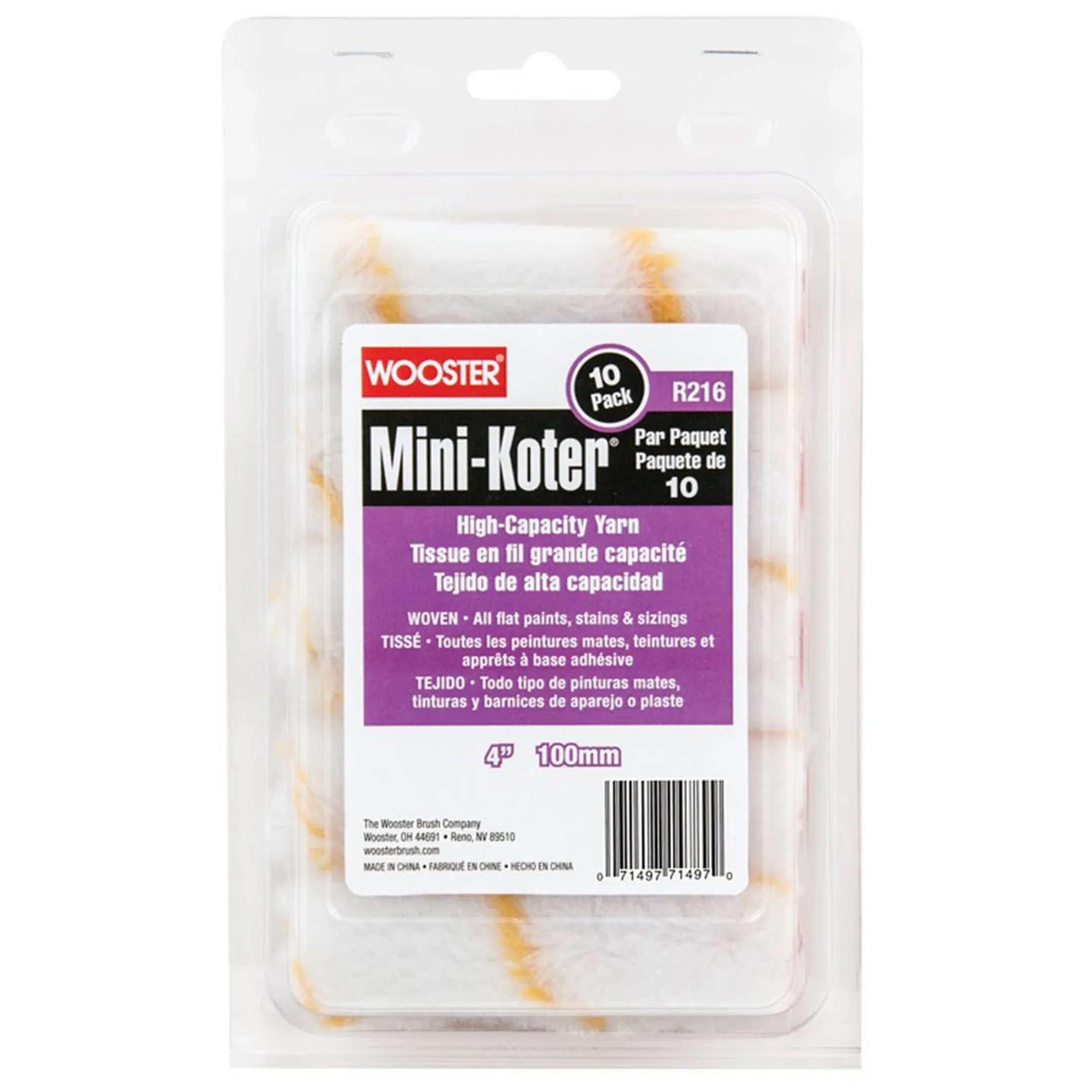 Wooster Mini-Koter Yarn 4 in. W Mini Paint Roller Cover 10 pk