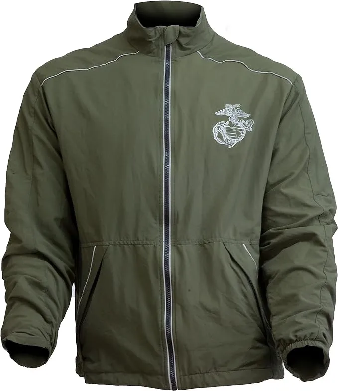 GI NB US Men's USMC Physical Training Jacket, Moisture-Wicking, Lightweight, Water-Resistant, Olive Drab, Made in USA…