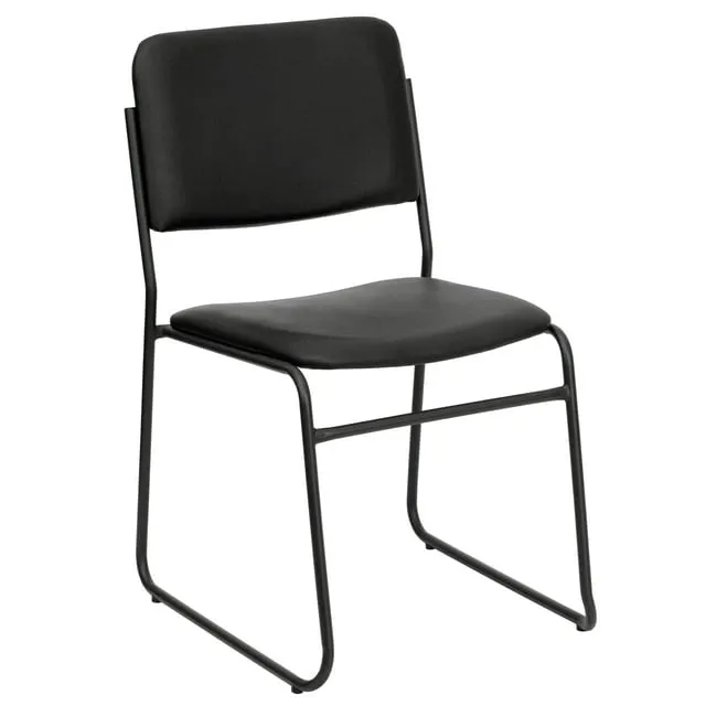 Flash Furniture - Hercules Vinyl Stacking Chair with Sled Base - Black