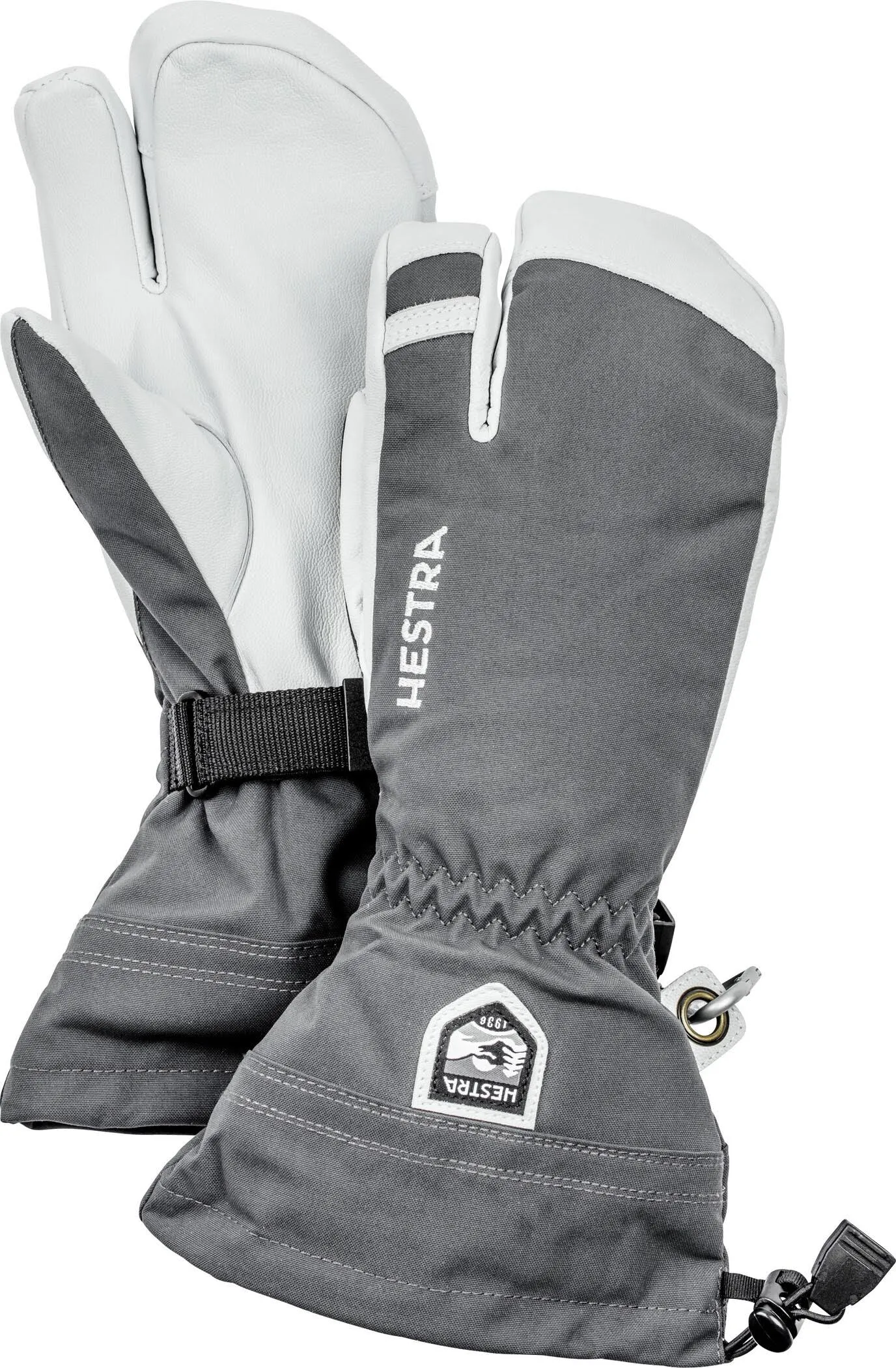 Hestra Army Leather Heli Ski - 3 Finger Grey / 10