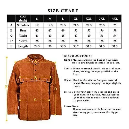 Flame Resistant Heavy Duty Genuine Cowhide Leather Welding Jacket