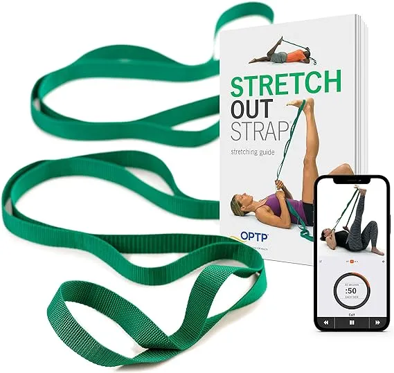 The Original Stretch Out Strap with Exercise Book - Made in the USA by OPTP - Top Choice of Physical Therapists, Athletic Trainers & Yoga