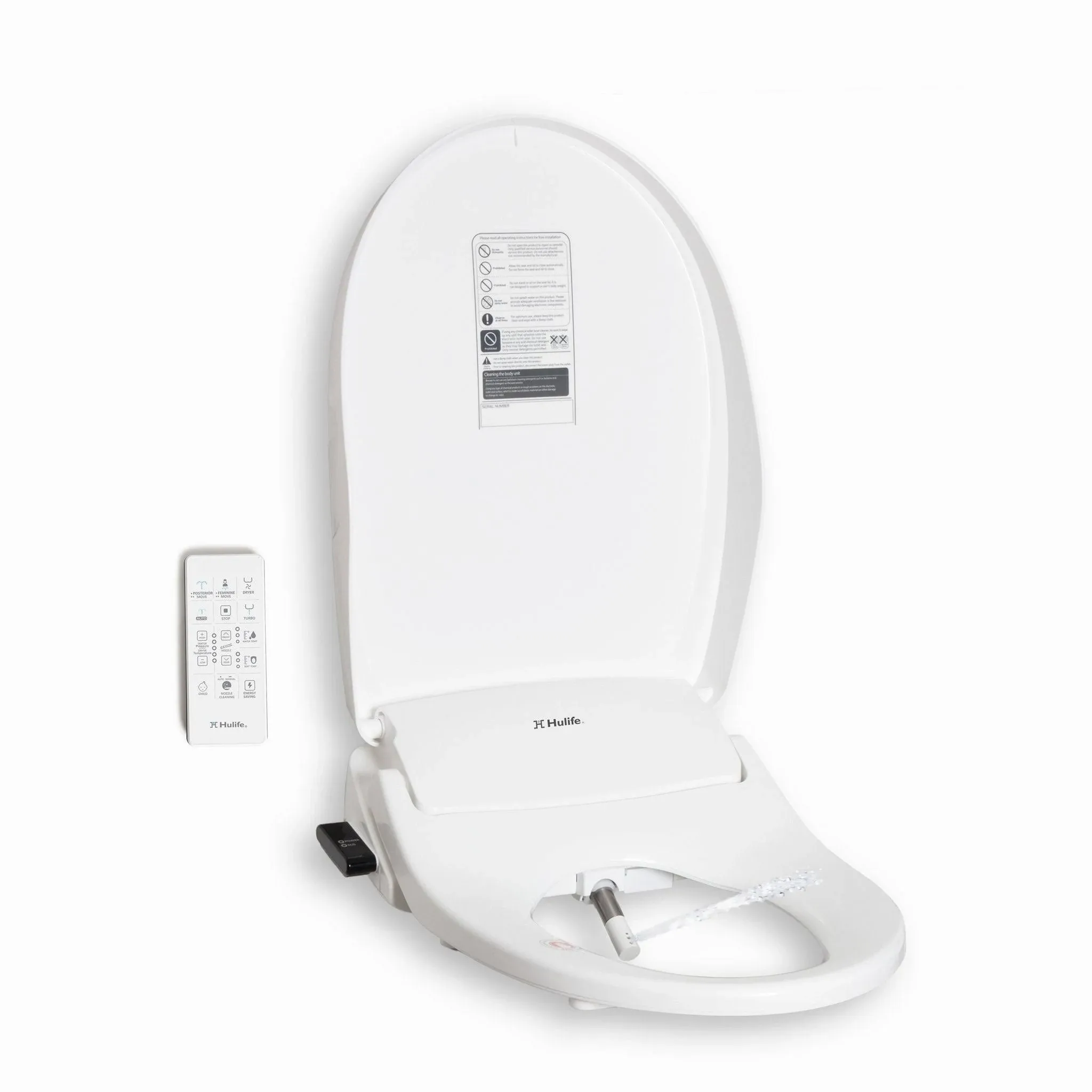 Hulife Electric Bidet Seat for Elongated Toilet with Unlimited Heated Water ...