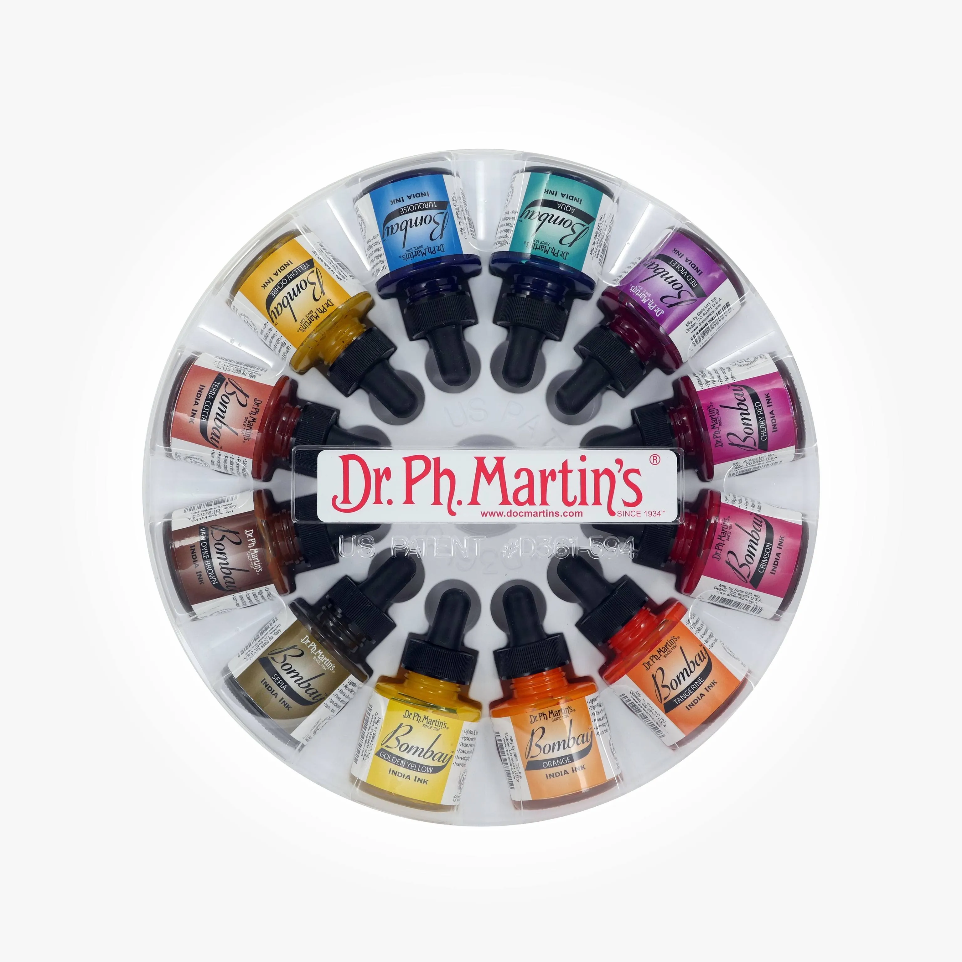 Dr. Ph. Martin's Bombay India Ink, 1.0 oz, Set of 12 (Set 2)