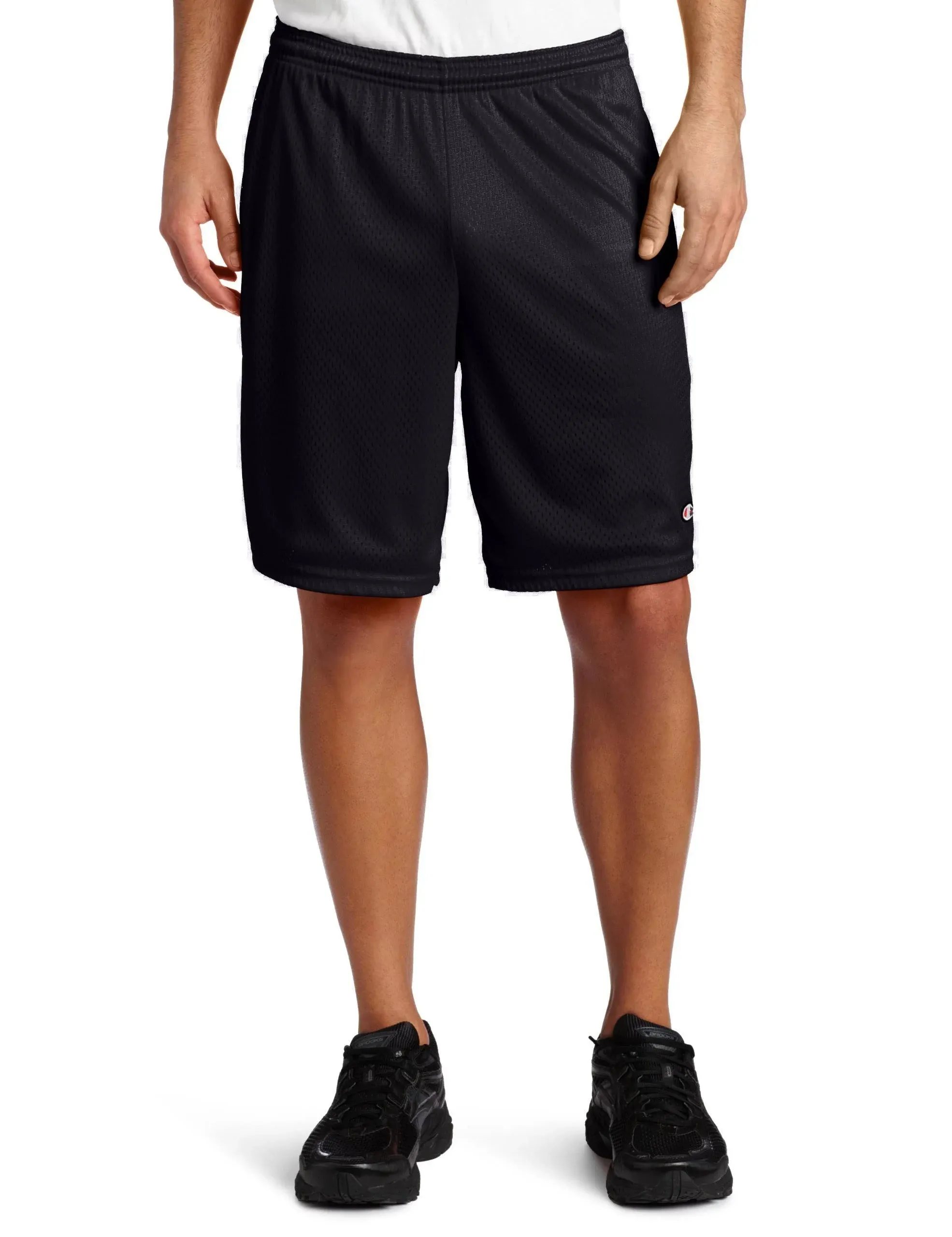 Champion Men&#x27;s Long Mesh 9&quot; Shorts with Pockets Size L Black