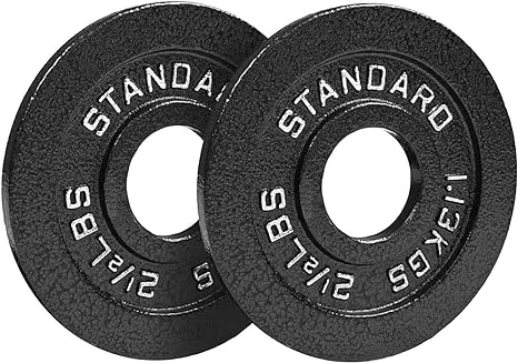 Steel Olympic Plates 2.5lb Pair - Olympic Standard Premium Coated 2x 2.5 Pound Weights for Weight Lifting