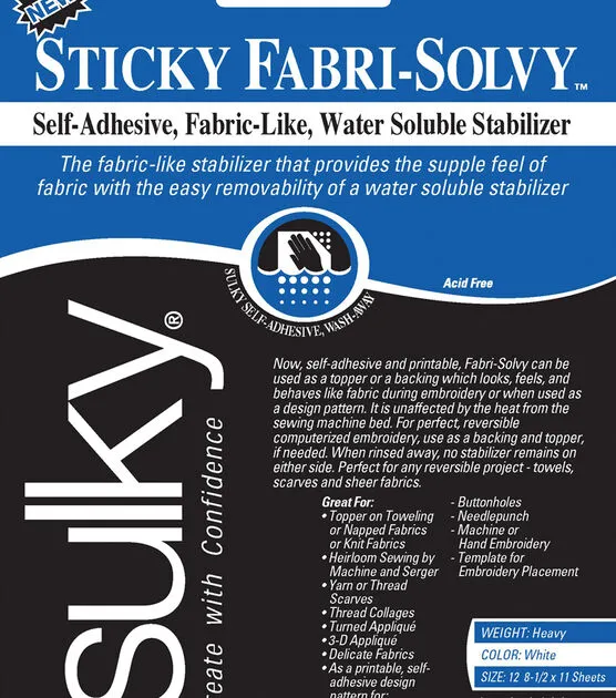 Sulky Ultra Solvy Water Soluble Stabilizer