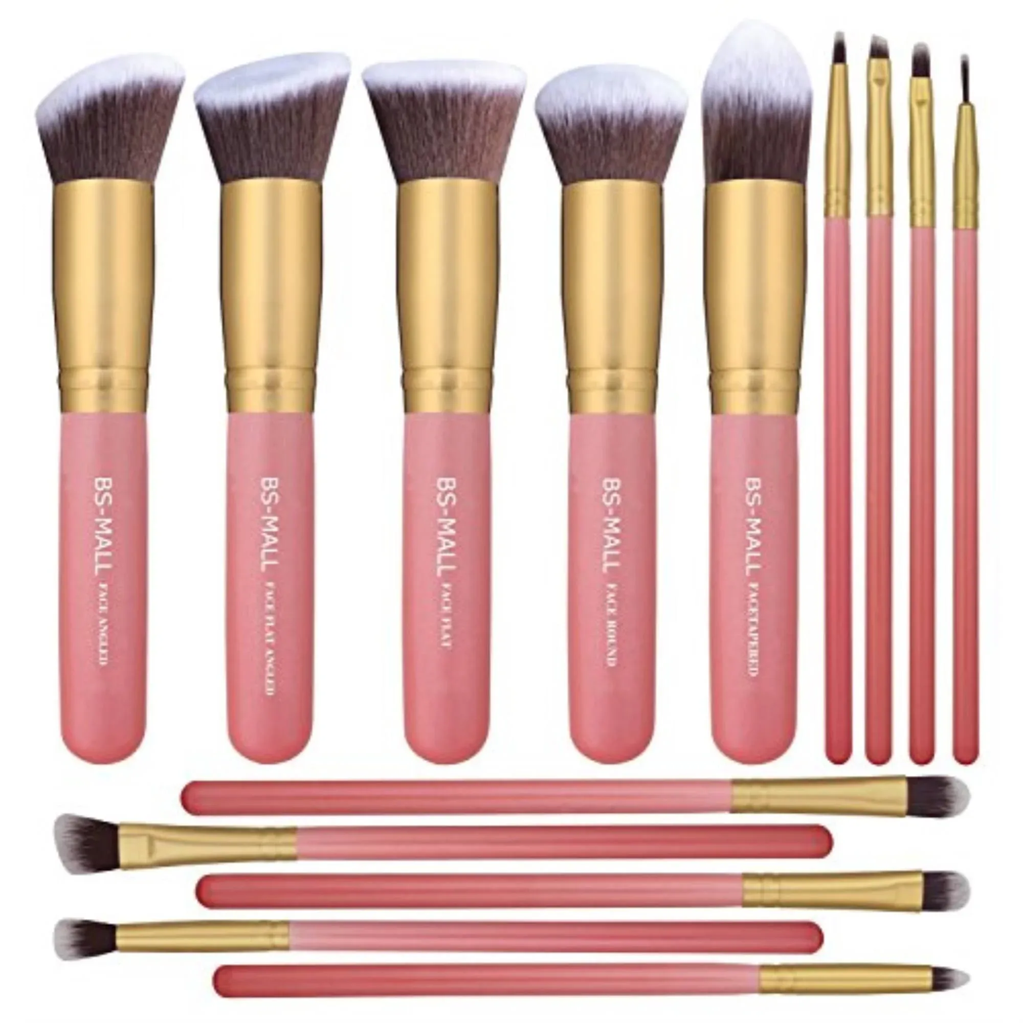 Bs-mall Makeup Brushes Premium Synthetic Foundation Powder Concealers Eye Shadows Makeup 14 Pcs Brush Set