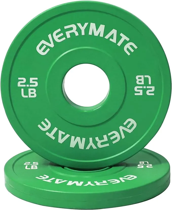 EVERYMATE Change Weight Plates 1.25lb 2.5lb 5lb Set Fractional Plate Olympic Bumper Plates for Cross Training Bumper Weight Plates Steel Insert