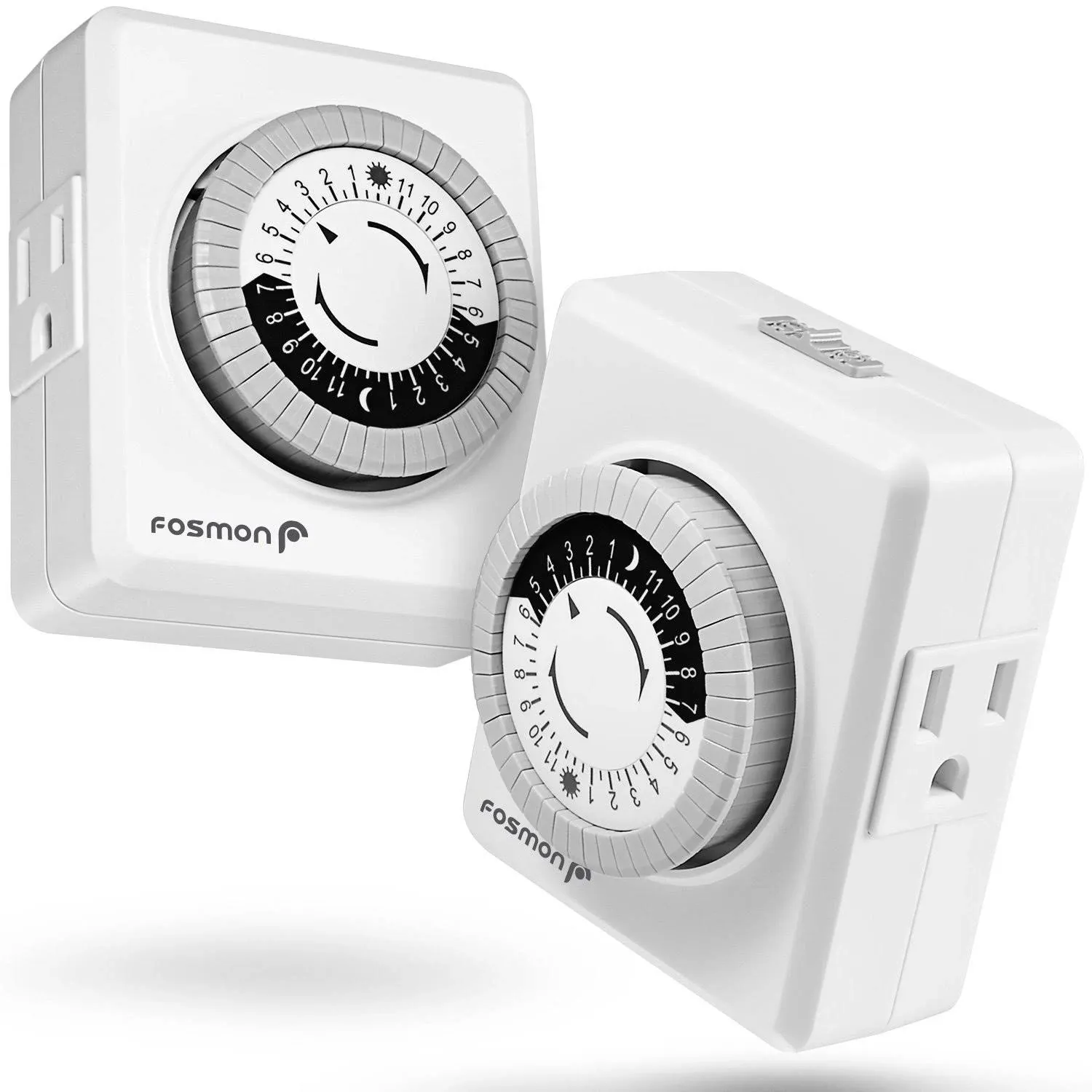 Fosmon Indoor 24 Hour Mechanical Timer Outlet