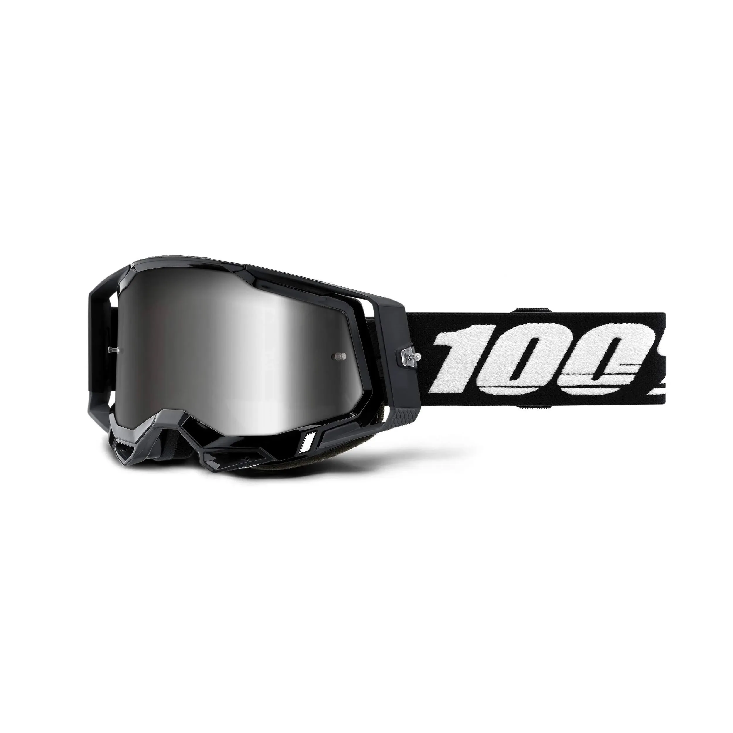 100% Racecraft 2 Goggles - Black/Silver Mirror Lens