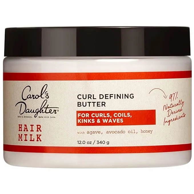 Carol's Daughter Hair Milk Curl Defining Butter for Coils and Curls with Agave, Avocado Oil and Honey - Silicone and Paraben Free, 12 oz