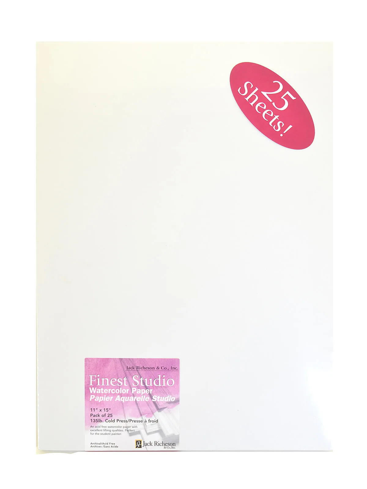 Finest Studio Watercolor Paper 135 lb. cold press, 11 in. x 15 in., pack of 25 sheets