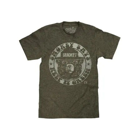 Tee Luv Men's Smokey Bear Keep It Green T-Shirt (M)