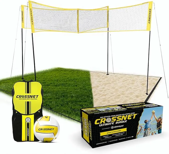 Crossnet Ultimate Bundle Square Volleyball Net Set