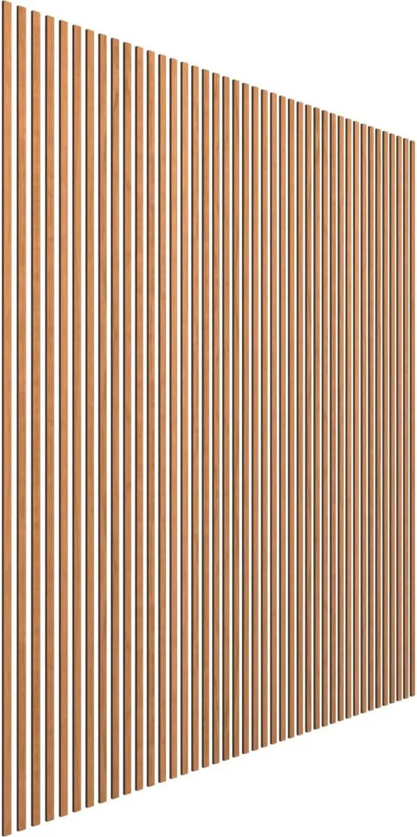 Adjustable Wood Slat Wall Panel Kit Slats - 94"H x 3/8"T - 1"W Slats (42 Slats) - Hickory