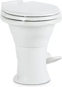 Dometic 310 Standard Toilet - Oblong Shape, Lightweight and Efficient with Pressure-Enhanced Flush, White Perfect for Modern RVs